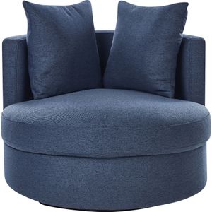 Beliani DALBY - Fauteuil - Blauw - Stof