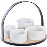 Set voor voorgerechtjes DKD Home Decor 20 x 20 x 14 cm Metaal Keramiek Loft