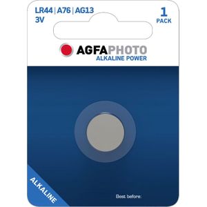 Agfaphoto Batterij Alkaline, Knoopcel, LR44, V13GA, 1.5V Power, Retail Blister (1-Pack)
