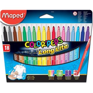 Maped Viltstift Color'Peps 18 stiften in een kartonnen etui