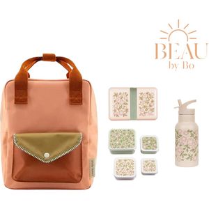 BEAU by Bo Sticky lemon rugzak small + A little lovely company back to school set Bloesem roze