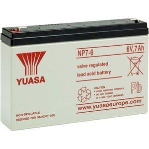 Yuasa NP7-6 accukabel PB 6 volt 7Ah Faston 4,8 mm