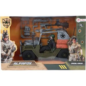 Toi Toys Alfafox Militair Speelset Jeep met accessoires