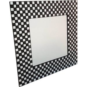 Plant&More - Sierlijst spiegel Zwart - Clear Mozaiek - 58 x 58 cm