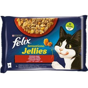 Kattenvoer Purina Felix Sensations Kip Kalfsvlees Wortel Tomaat 4 x 85 g