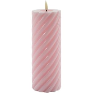 Mansion atmosphere - swirl led kaars licht roze 20x7,5cm