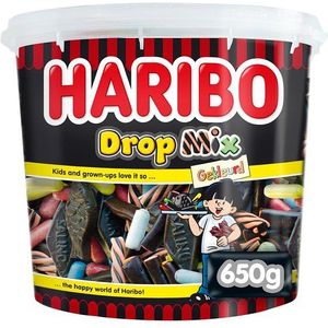 Haribo - Dropmix gekleurd 650gram | Pot a 650 gram | 6 stuks