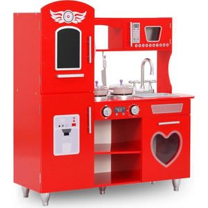 vidaXL Kinderspeelkeuken 84x31x89 cm MDF rood