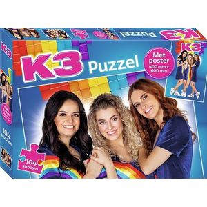 K3 puzzel - met poster 40 x 60 cm - 104 stukjes