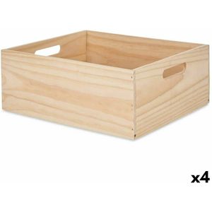 Decoratieve Doos Dennenhout 31 x 14 x 36 cm (4 Stuks)