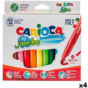 Set Viltstiften Carioca Jumbo 12 Onderdelen Multicolour (4 Onderdelen)