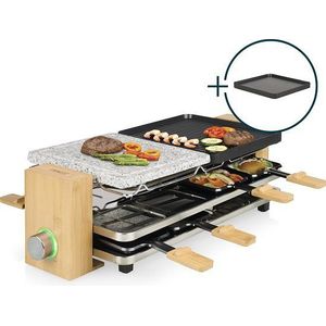 Princess 162635 raclette 8 persoon/personen 1300 W Zwart, Grijs, Hout