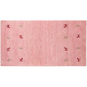 YULAFI - Modern vloerkleed - Roze - 80 x 150 cm - Wol