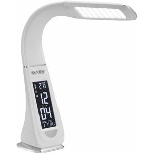 LED tafellamp - 4in1 lamp - kalender - klok - thermometer - wit