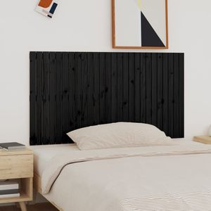 Wandhoofdbord 166x3x90 cm massief grenenhout zwart