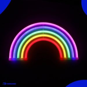Neon Lamp - Regenboog - Incl. 3 Batterijen - 26 x 30 cm