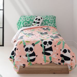 Happy Friday Duvet cover set 2 pieces Panda garden pink 155x220 cm (Single) Pink