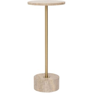 Urban Nature Culture Side table Fino Gold / Iron / travertine