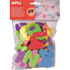 Apli Kids schuimrubber letters, blister met 104 stuks in geassorteerde kleuren