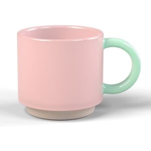Lund - Skittle Koffie Mok Stapelbaar - Roze / Keramiek
