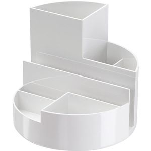 MAUL bureauorganizer pennenbak Roundbox Ø14x12.5cm, 7-vaks, 85% gerecycled kunststof wit