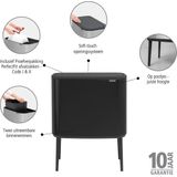 Brabantia - Bo Touch Bin - Prullenbak - Matt Black - 11 + 23 Liter - Afvalscheiding