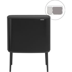 Brabantia - Bo Touch Bin - Prullenbak - Matt Black - 11 + 23 Liter - Afvalscheiding