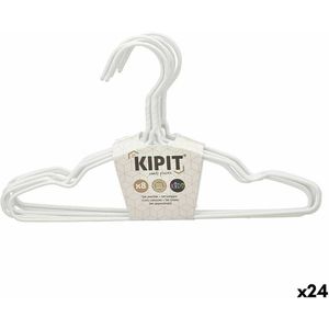 Kleerhangerset Kinderen 30 x 18 x 1 cm Wit Metaal Siliconen (24 Stuks)