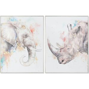 Schilderij DKD Home Decor Modern dieren 60 x 3,5 x 80 cm (2 Stuks)