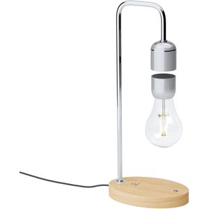 Levitating Lamp Edison-Style Light Bulb with Oak Base: Magnetic Levitation, Eye-Catching Design EU /