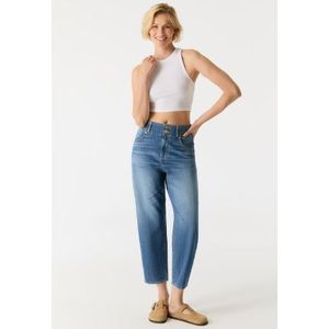Cup of Joe - Dames High Waist Wide Leg Jeans - Middenblauw - 100% Katoen