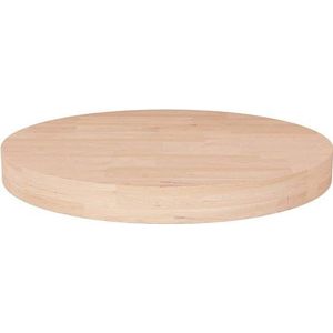 vidaXL - Tafelblad - rond - Ø50x4 - cm - onbehandeld - massief - eikenhout