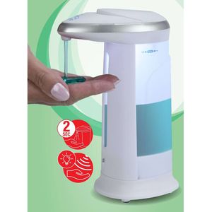 Zeep/geldispenser met sensor wit 330 ml - Badkamer/keuken zeep dispenser