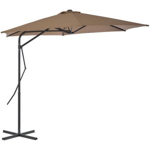 Tuinparasol met stalen paal 300 cm taupe
