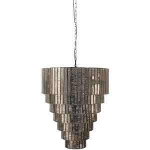 PTMD Ceylin Hanglamp - H66 x Ø56 cm - Metaal - Zilver