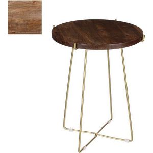 Mica Decorations Alec Bijzettafel - H55 x Ø43 cm - Hout - Bruin