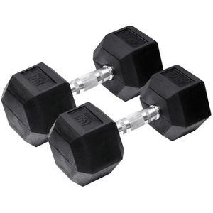 Orange Gym Hex Dumbbell Black 4 kg set van 2