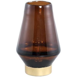 PTMD Tafellamp Akahi - 16x16x25 cm - Glas - Bruin