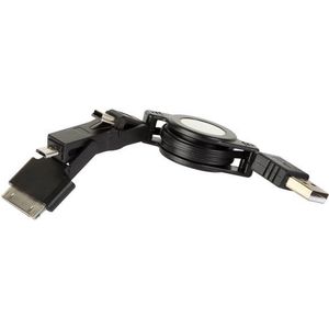 Usb Naar Mini Usb + Micro Usb + Ipad/Ipod - Zelfoprollend