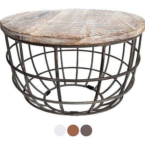 SVJ Salontafel Rond - 55 x 55 x 37 cm - Metaal - Zwart