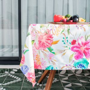 Happy Friday Tablecloth Pink bloom 150x150 cm Multicolor