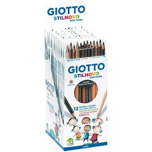 Giotto Stilnovo Skin Tones kleurpotloden, ophangbaar kartonnen etui met 12 potloden