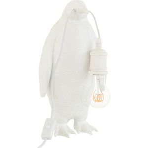 J-Line tafellamp Pinguïn - resine - wit - small