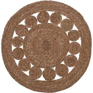 Vloerkleed Naturel Bruin handgeknoopt ˜ 80cm