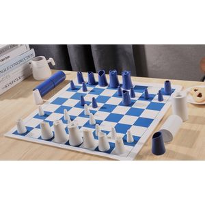 Crownes Chess Set - Plastic - Unique Magnetic Design, Compact Storage, Rollable Silicone Board