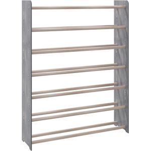 vidaXL-Schoenenrek-90x24x117-cm-bewerkt-hout-grijs