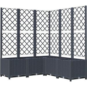 VidaXL Plantenbak met Latwerk 120x120x136 cm - Polypropeen Donkergrijs