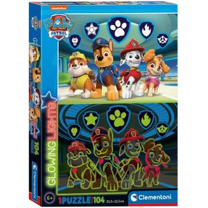 Clementoni Glow in the Dark Puzzel PAW Patrol, 104st.