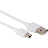 Mini-USB naar USB A 2.0 kabel 1m wit Velleman PCMP61WN