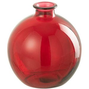 J-Line vaas Bal - bloemenvaas - glas - rood